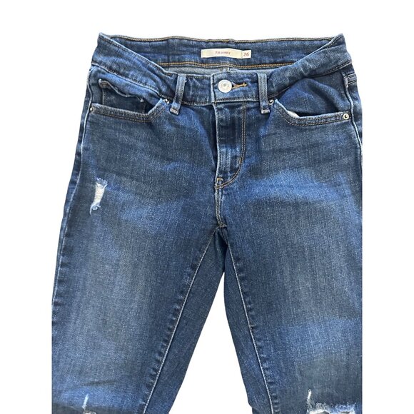 LEVIS 711 Distressed Skinny Jeans Size 26 - Picture 2 of 5